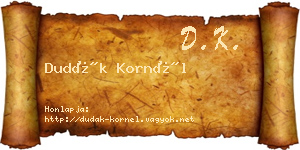 Dudák Kornél névjegykártya