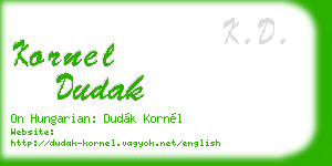 kornel dudak business card